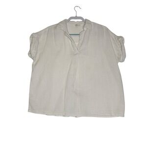 Studio West White Gauze Cotton Shirt Women's Size L